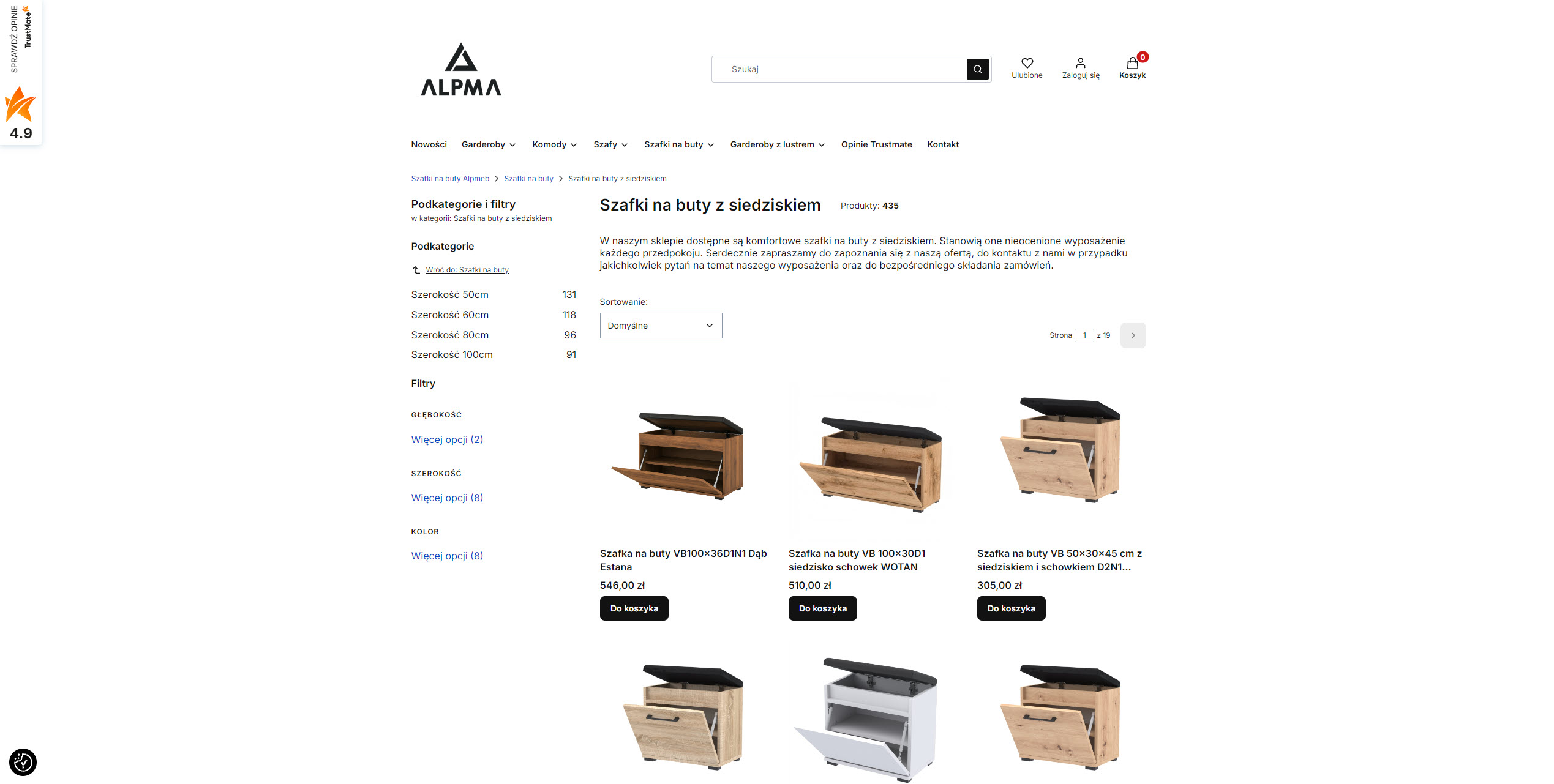 Jak dobrać wymiary szafki na buty z siedziskiem?